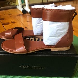Frye Sandals, Carson ankle zip. Brand new.